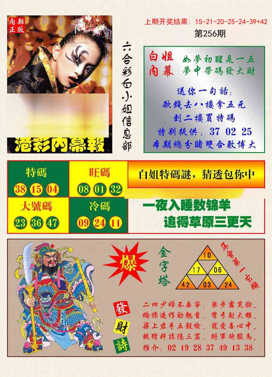 256期港彩内幕报[图]