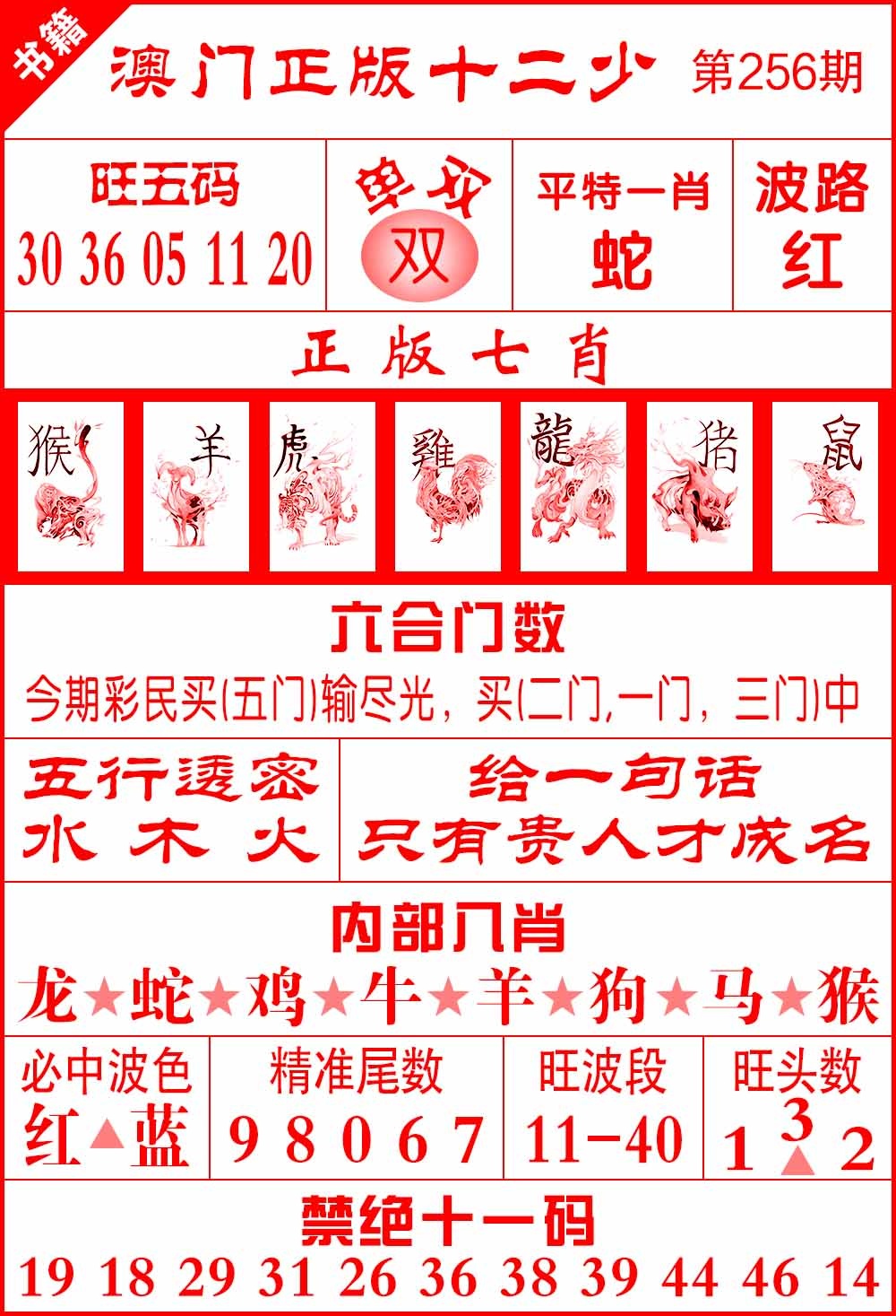 256期澳门十二少[图]