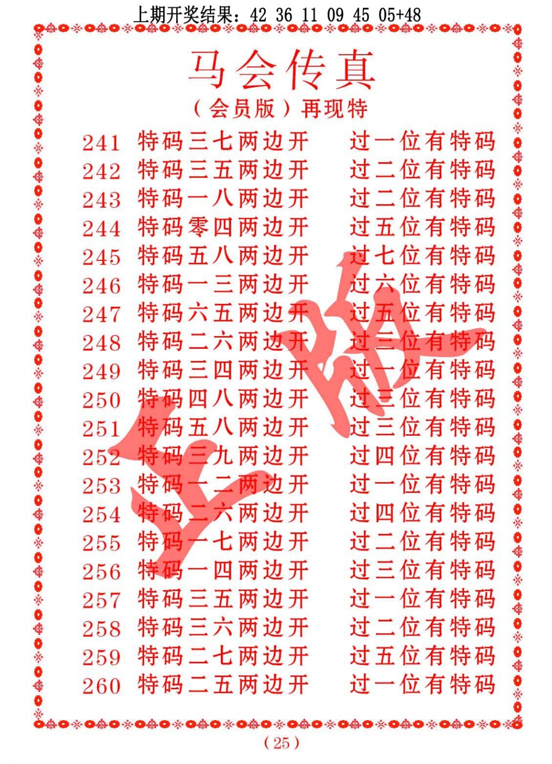 257期马会传真[图]