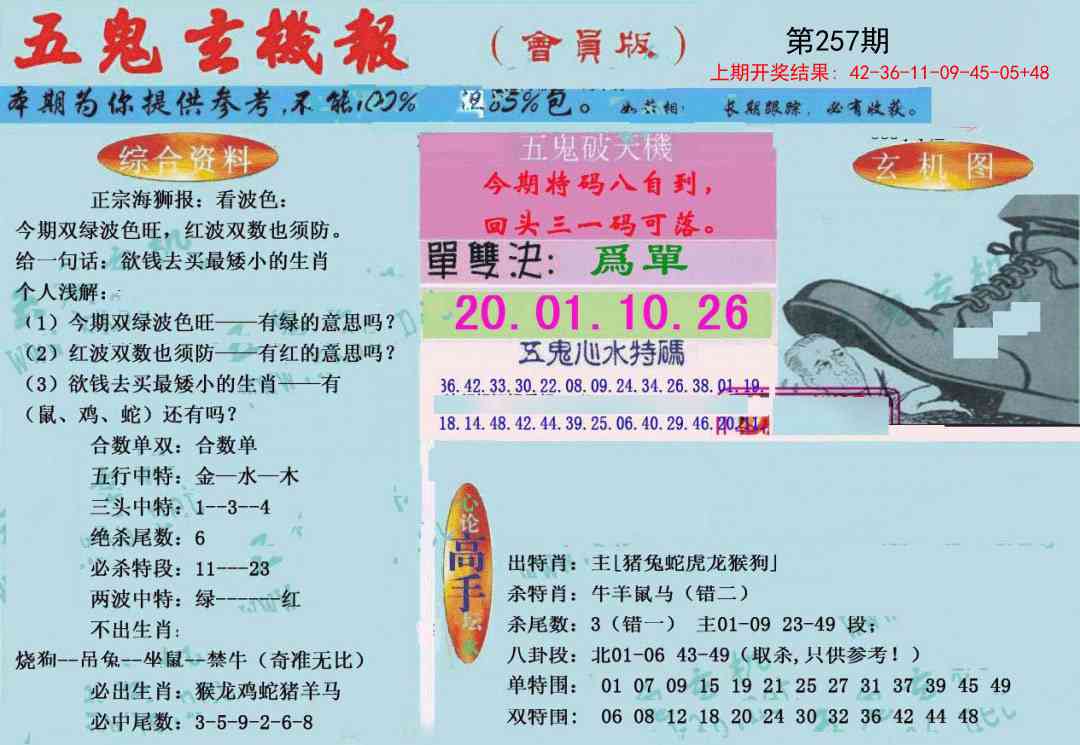 257期新五鬼玄机[图]