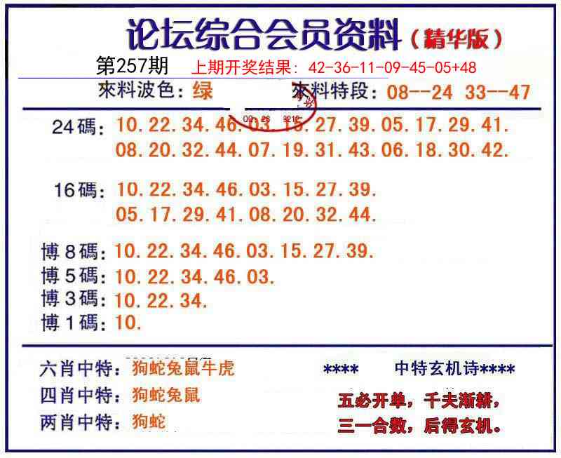 257期综合会员资料[图]