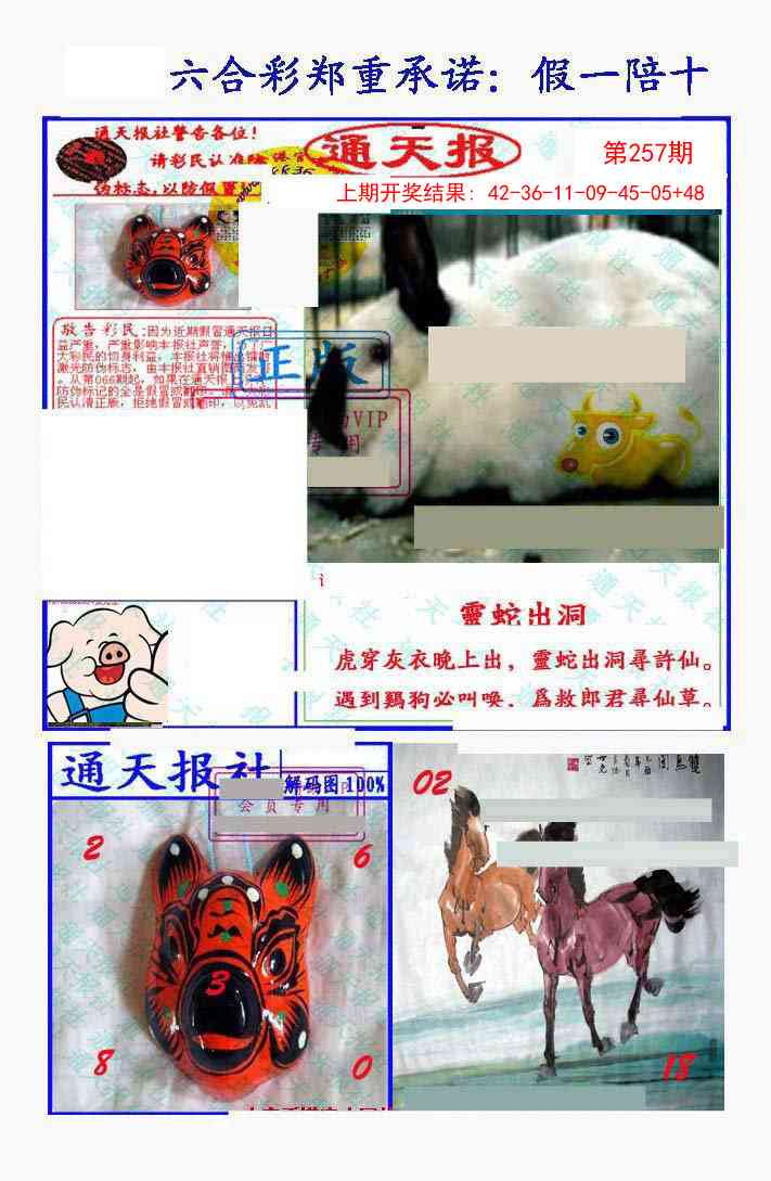 257期假一陪十通天报[图]
