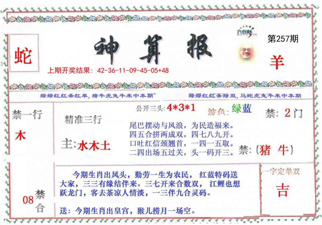 257期神算报[图]