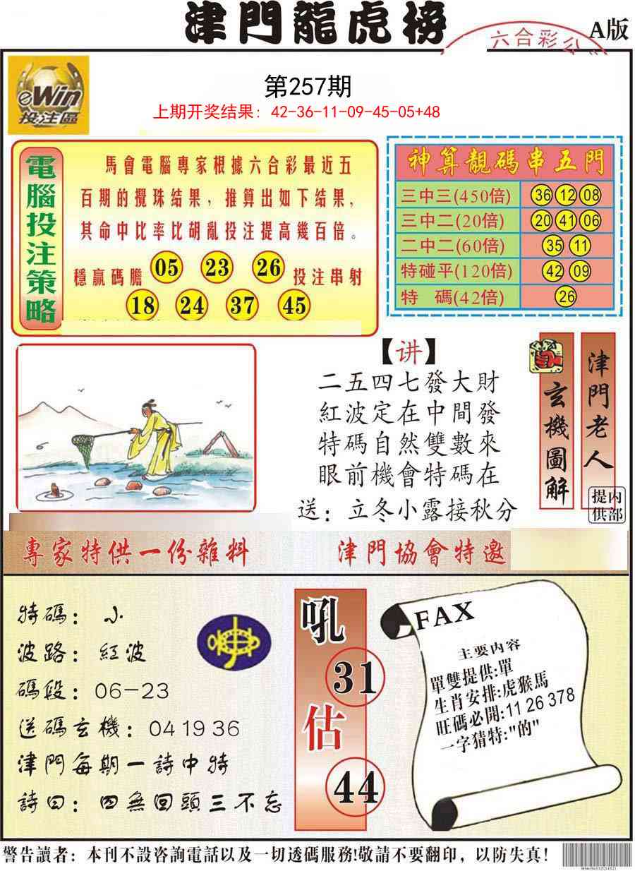 257期津门龙虎榜A[图]