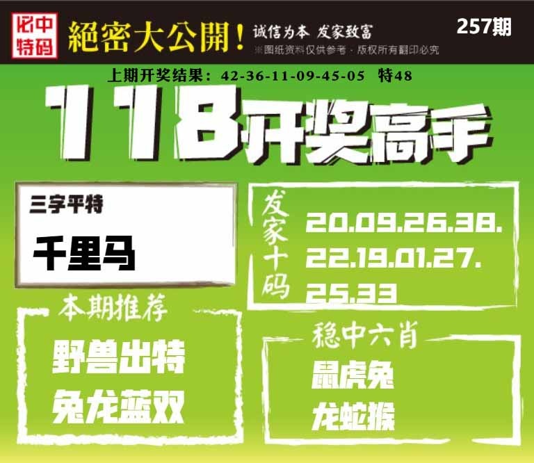 257期118开奖高手[图]