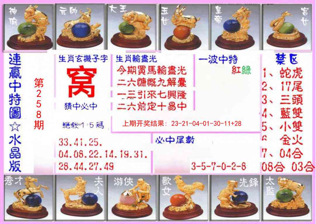 258期连赢中特图（水晶版）[图]