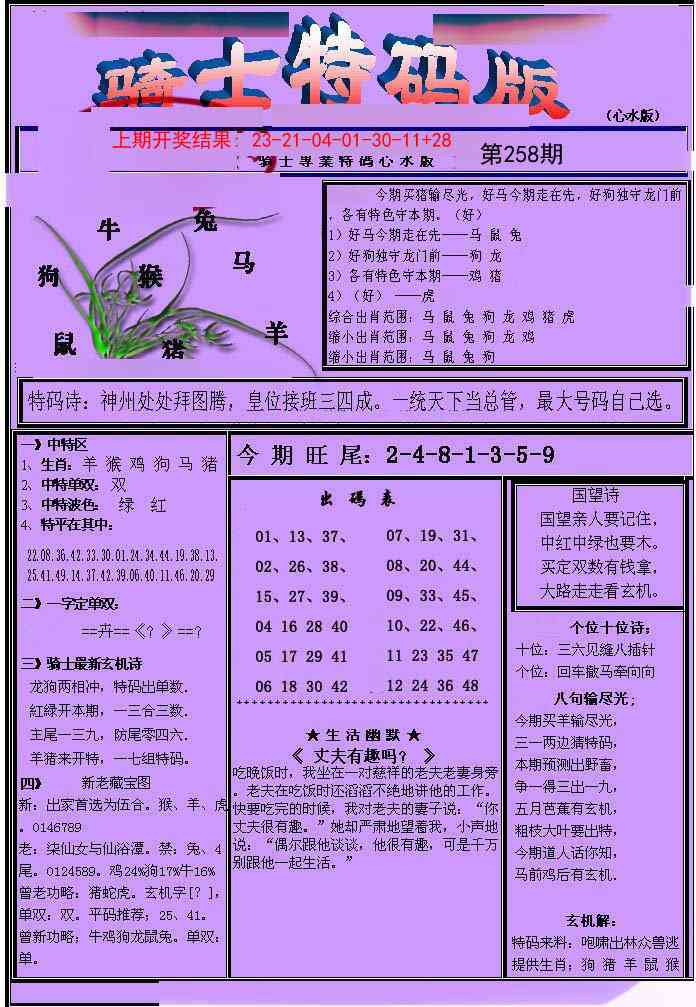 258期骑士特码版[图]
