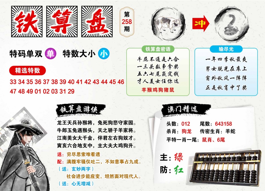 258期澳门铁算盘[图]