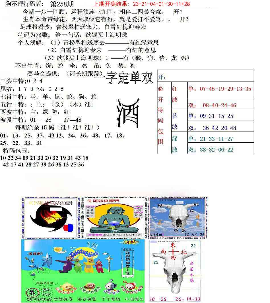 258期狗不理特码报[图]