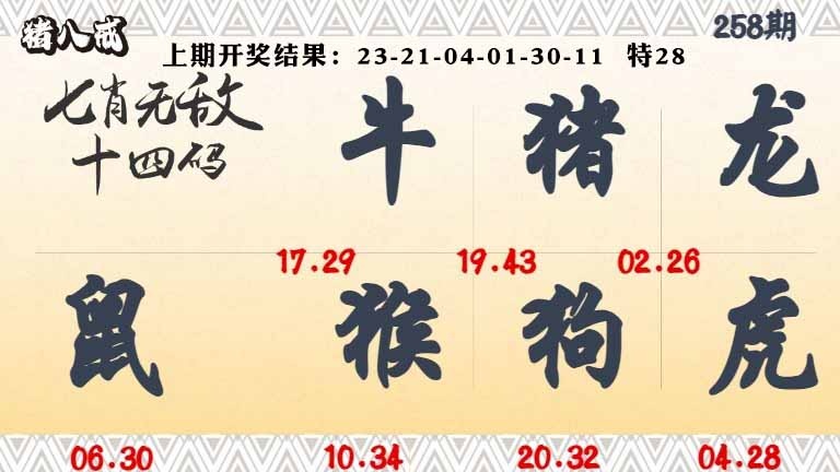 258期七肖无敌14码[图]
