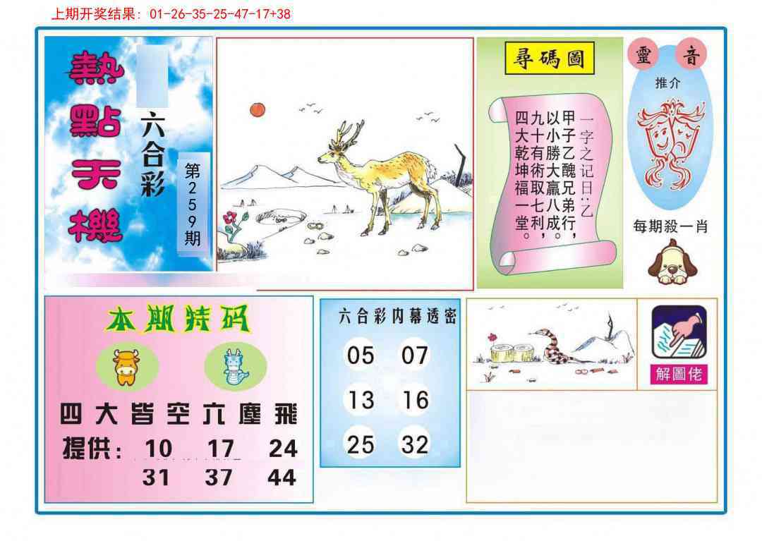 259期热点天机[图]