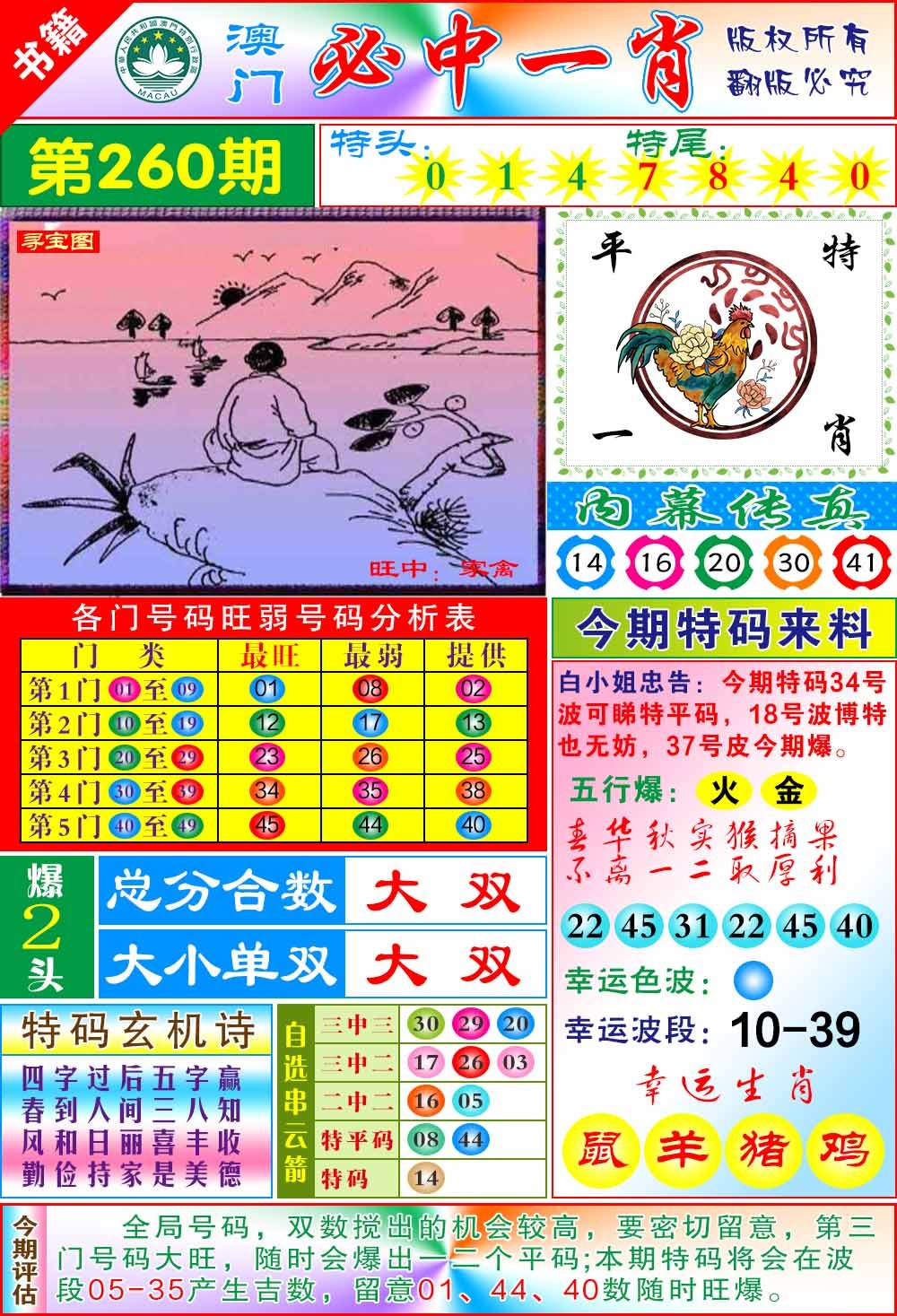 260期澳门玄机一特[图]