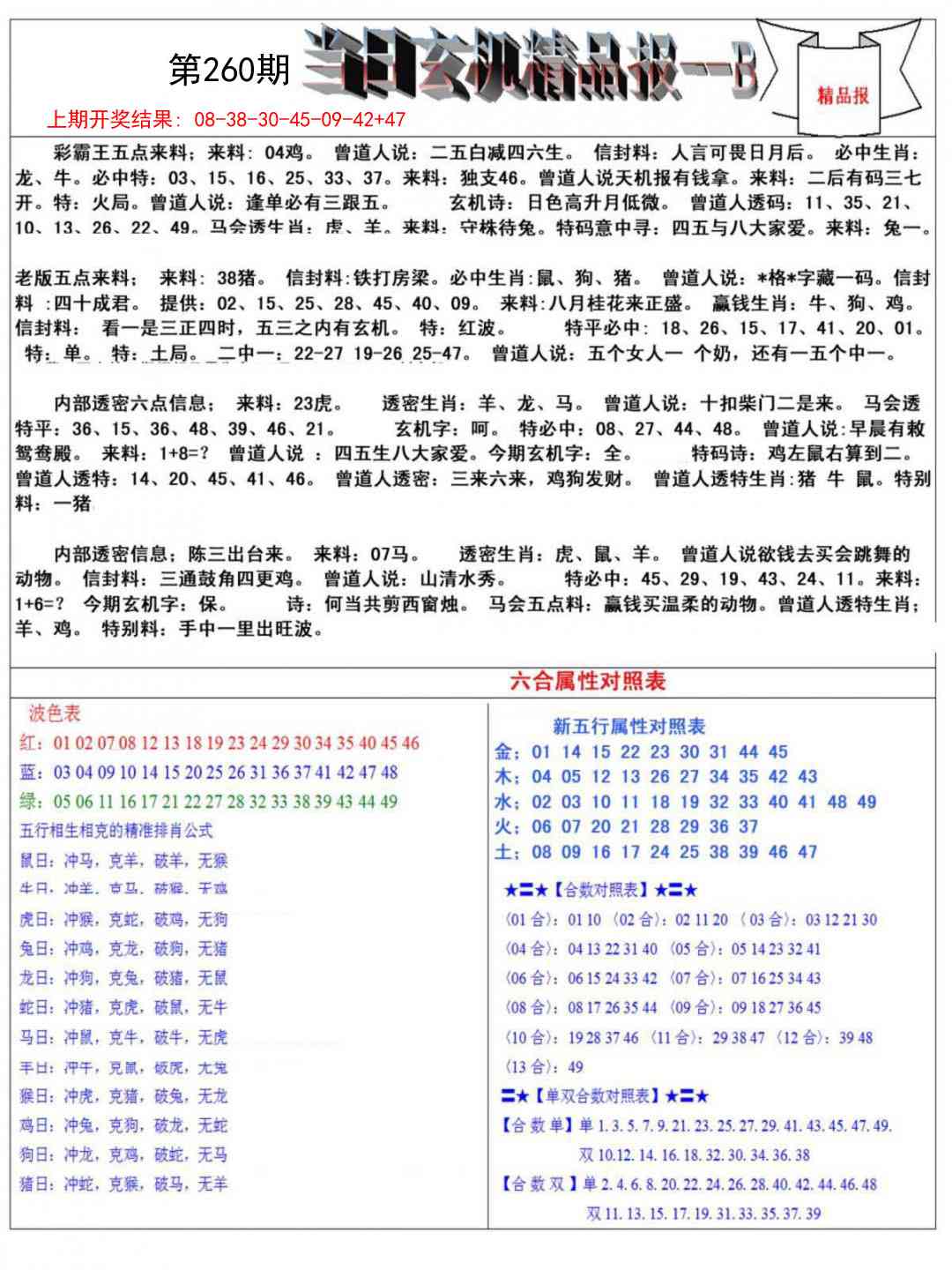 260期当日玄机精品报B[图]