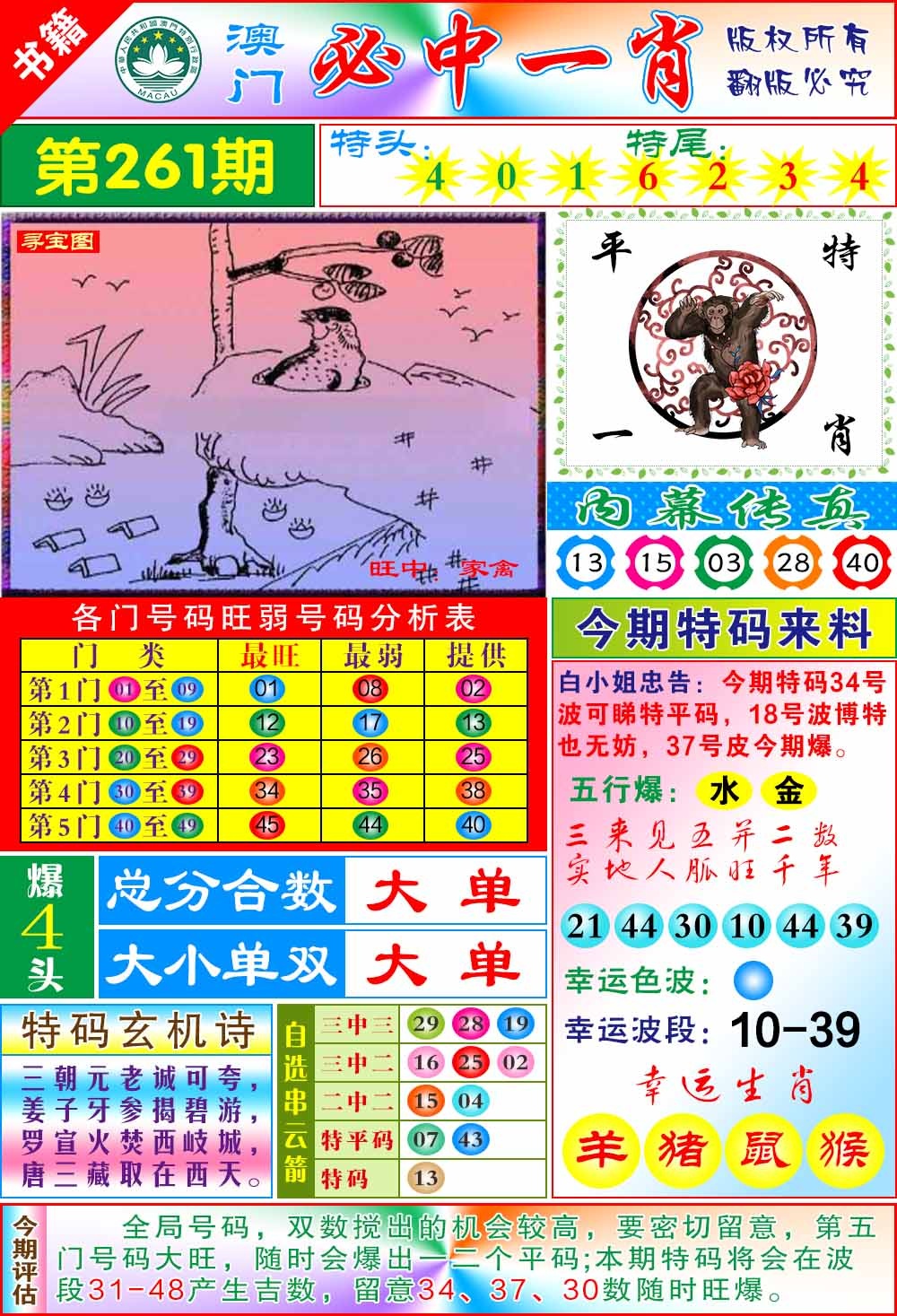 261期澳门玄机一特[图]