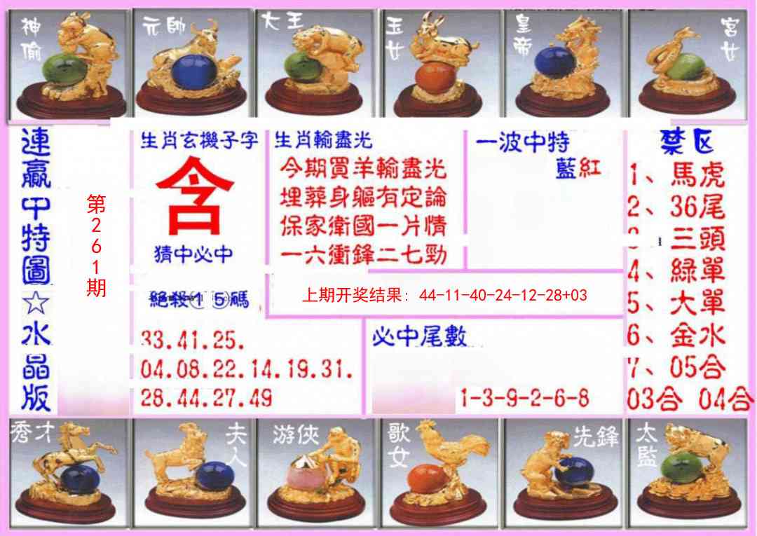 261期连赢中特图（水晶版）[图]