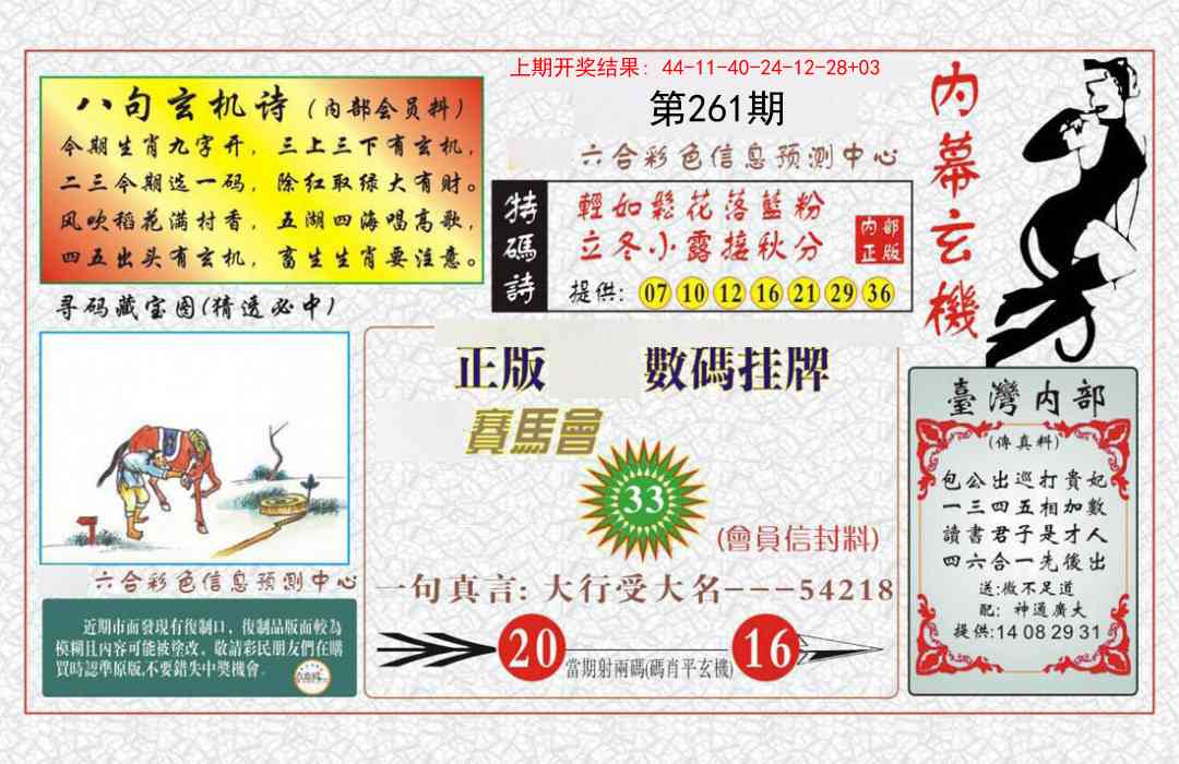 261期内幕玄机报[图]