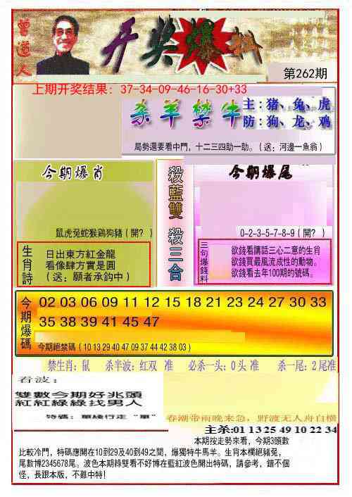 262期开奖爆料(新图推荐)[图]