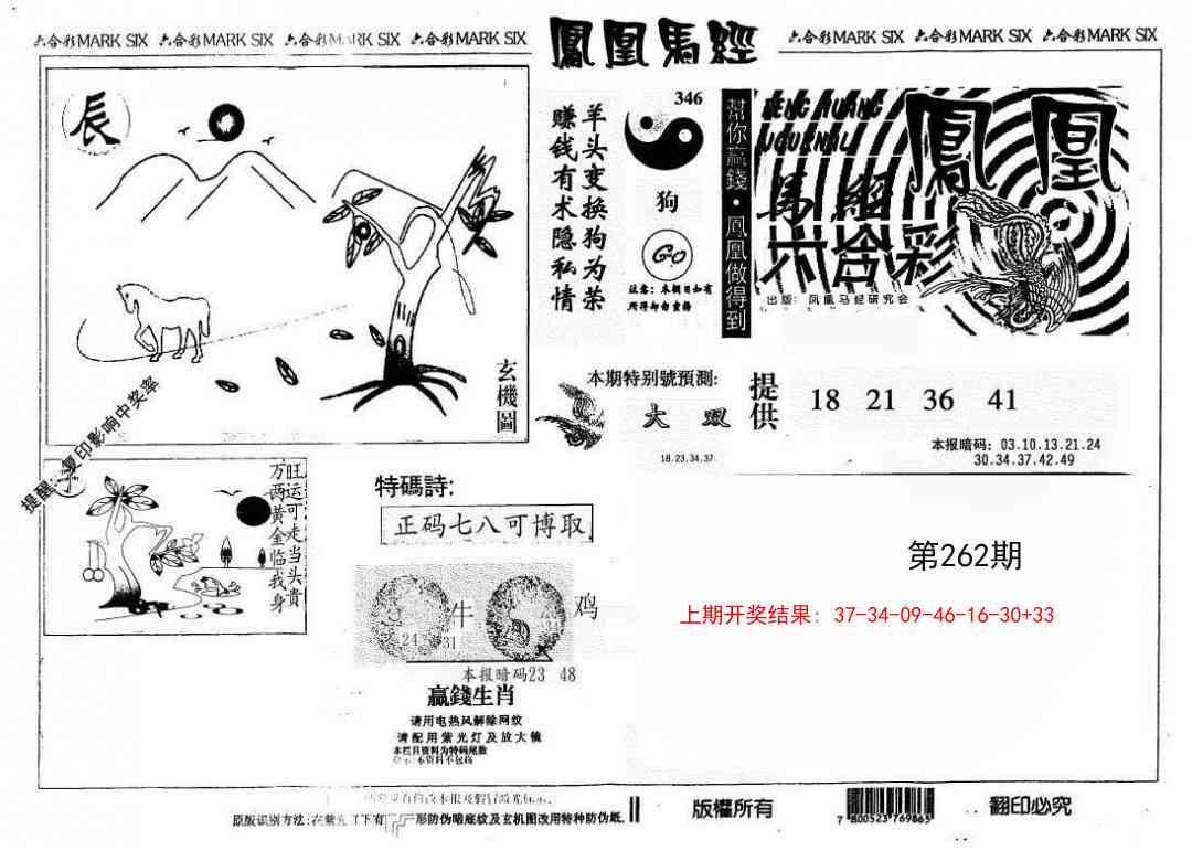 262期另版凤凰马经[图]