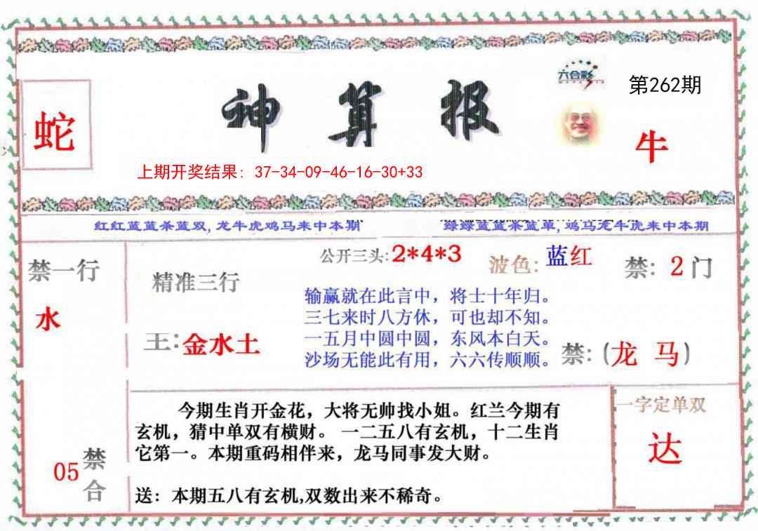 262期神算报[图]