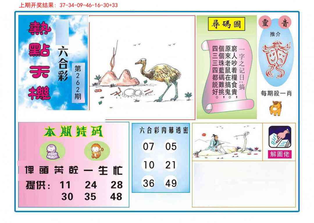 262期热点天机[图]