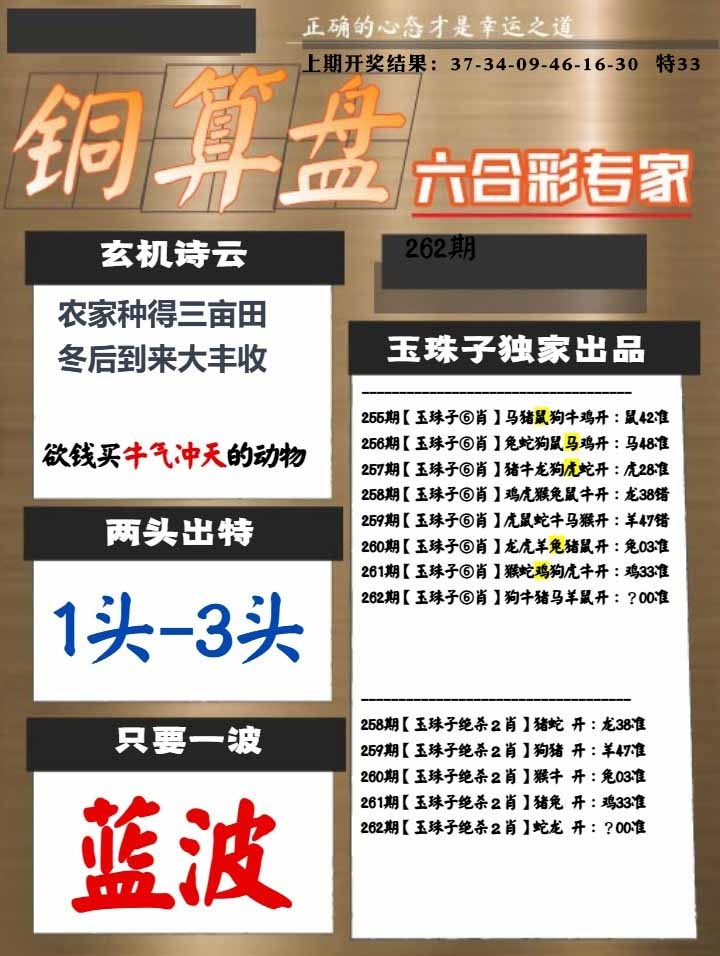 262期白小姐心水[图]