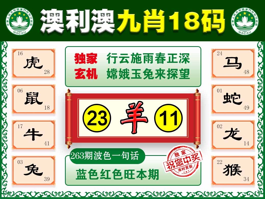 263期澳利澳九肖[图]