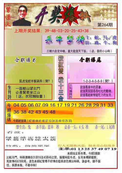 264期开奖爆料(新图推荐)[图]
