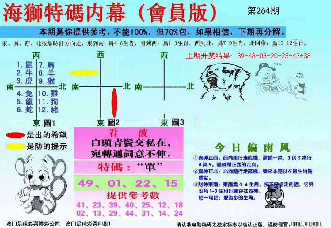 264期海狮特码会员报[图]
