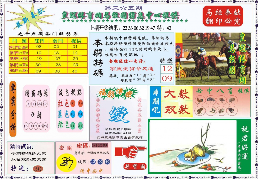 265期体育网马经图[图]