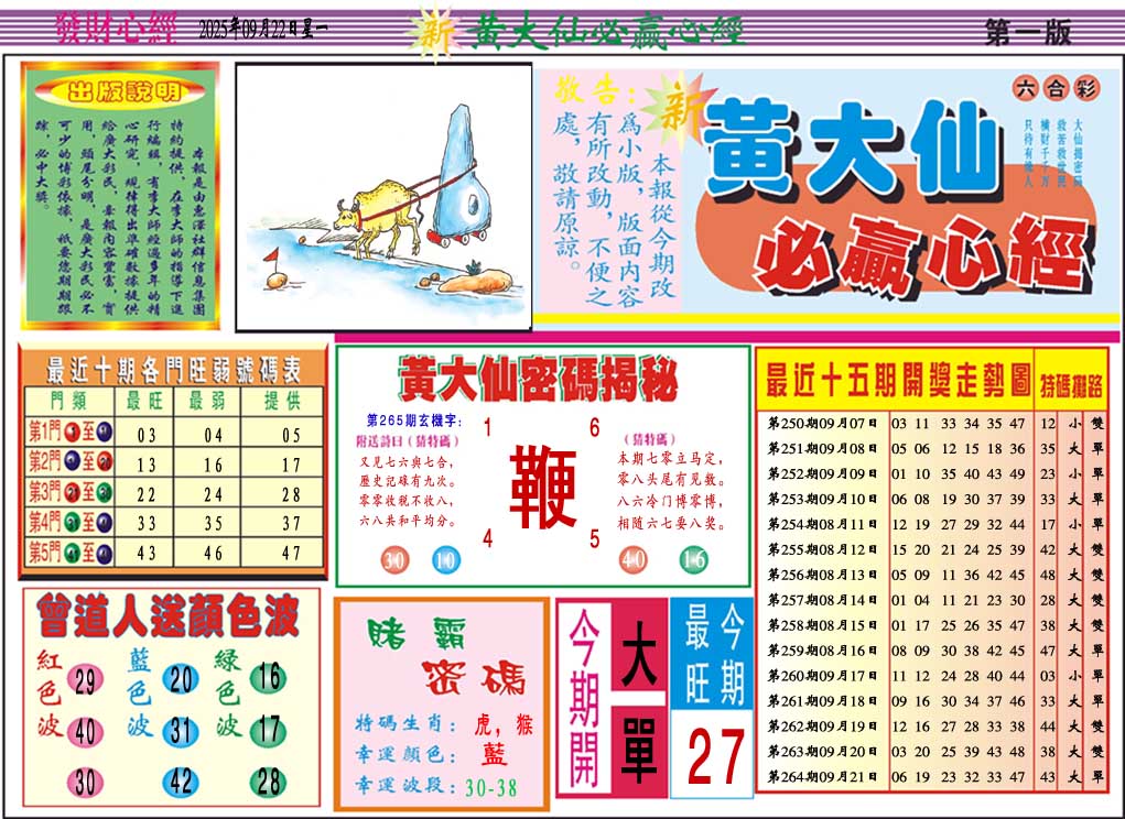 265期黄大仙必赢心经A[图]