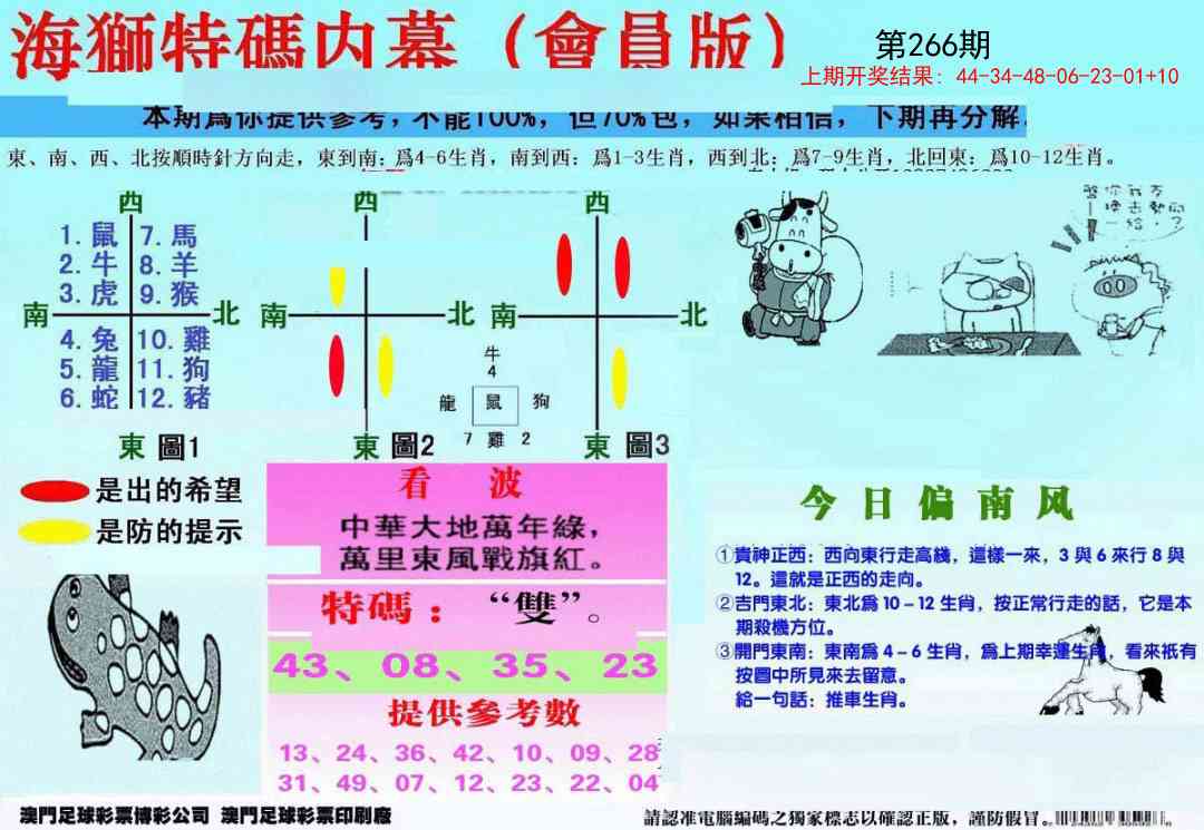 266期另版海狮特码内幕报[图]