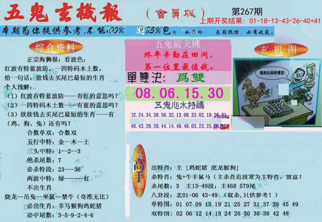 267期新五鬼玄机[图]