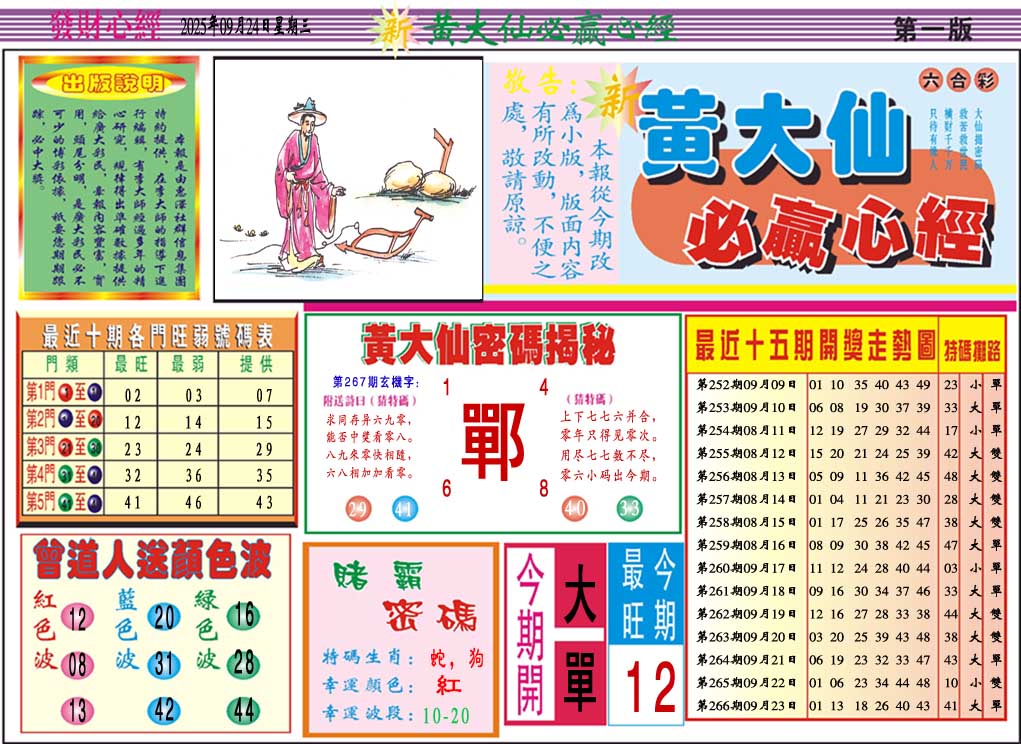 267期黄大仙必赢心经A[图]