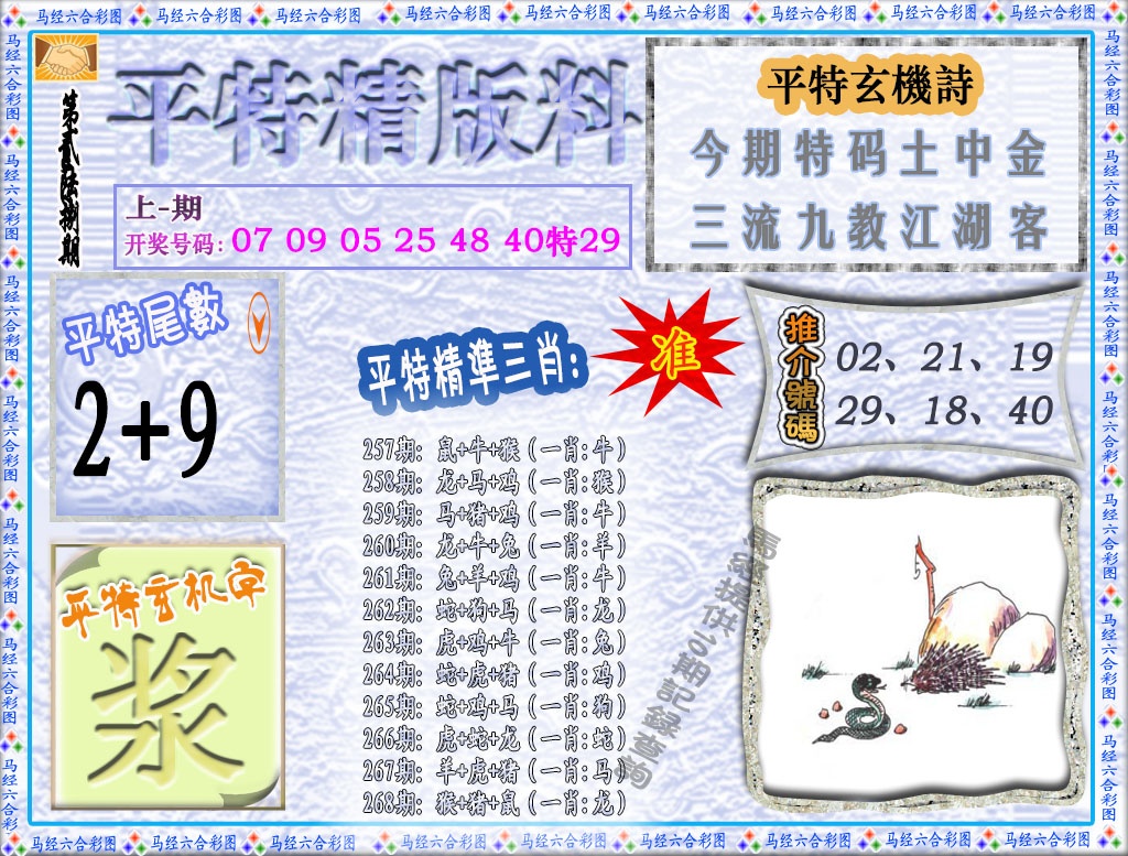 268期平特精版料[图]