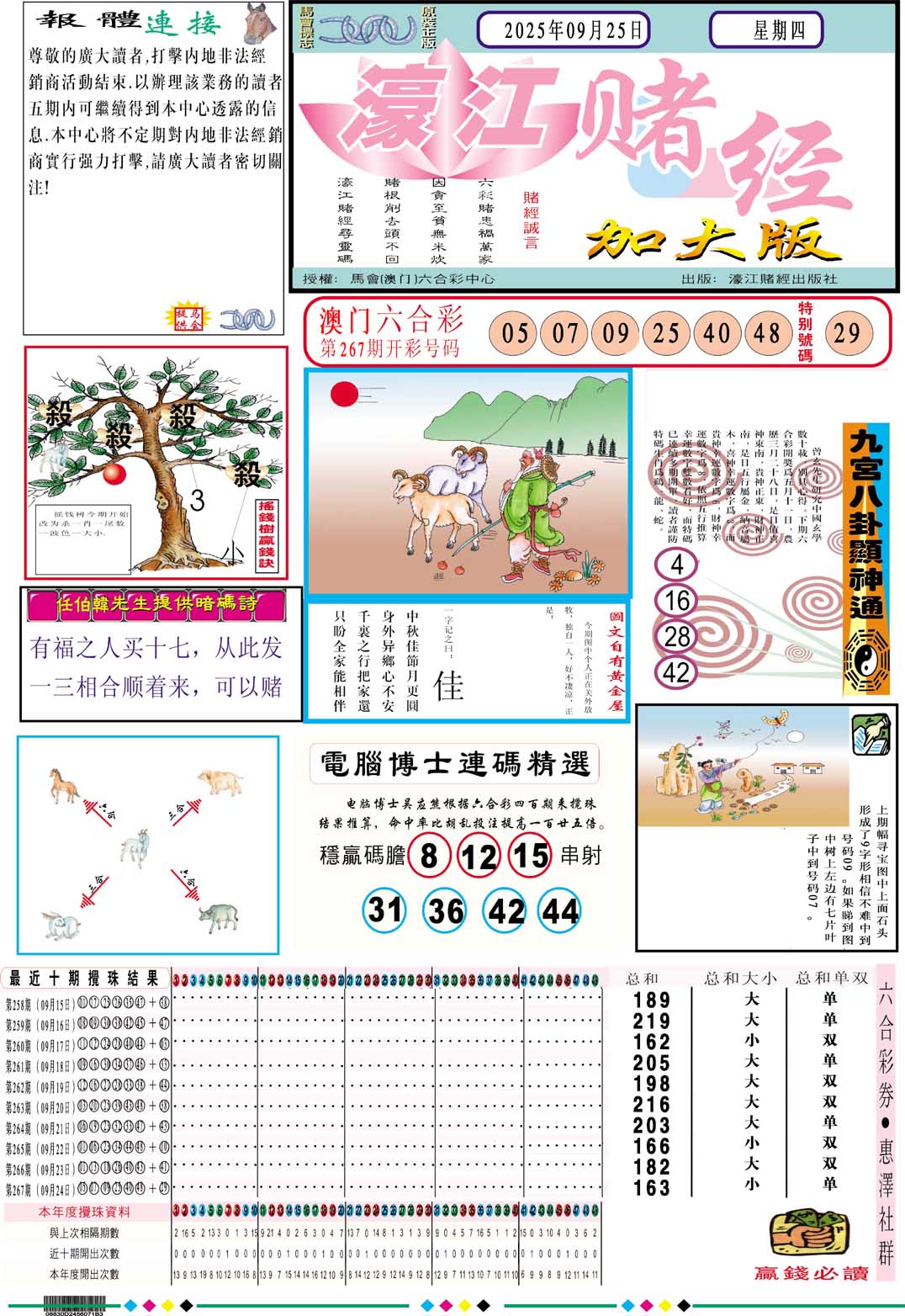 268期濠江赌经A加大版[图]