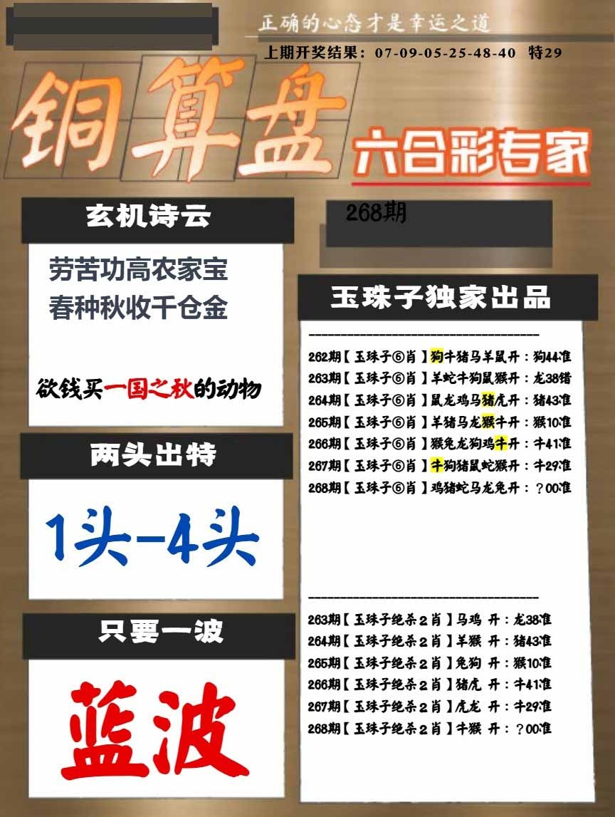 268期白小姐心水[图]