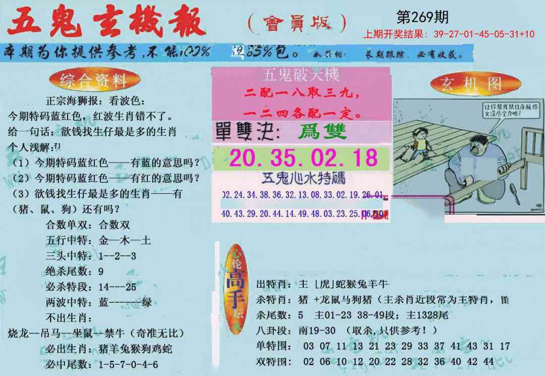 269期新五鬼玄机[图]