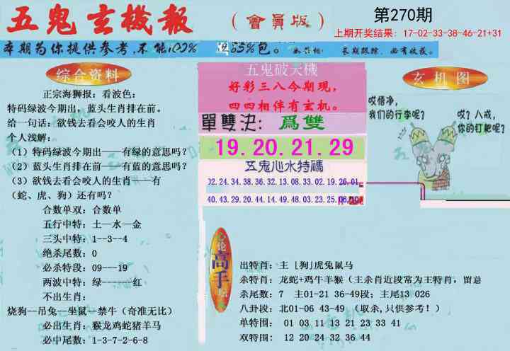270期新五鬼玄机[图]