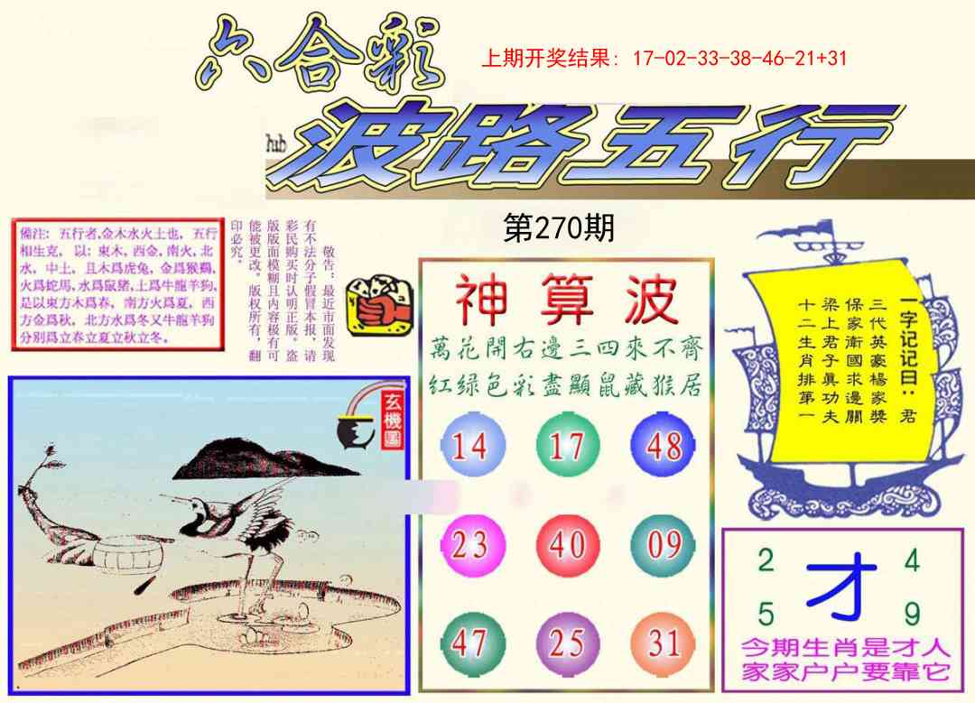 270期波路五行[图]