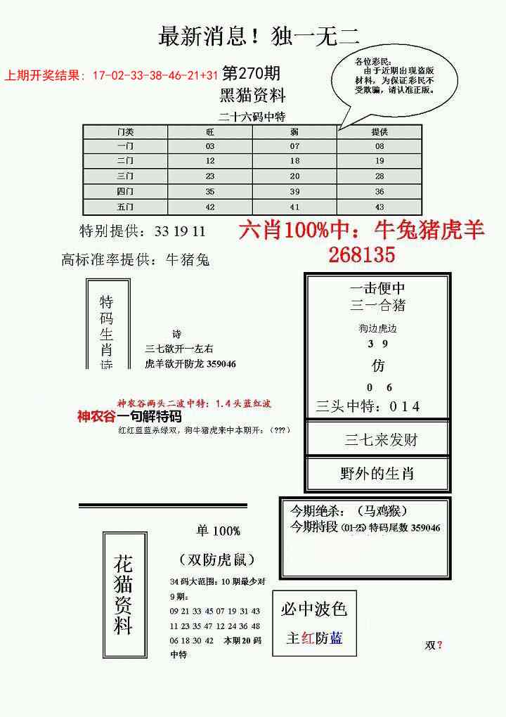 270期独一无二(正)[图]