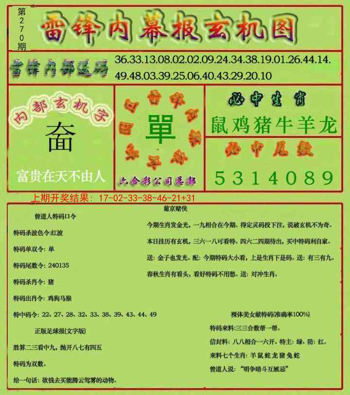 270期雷锋玄机报[图]