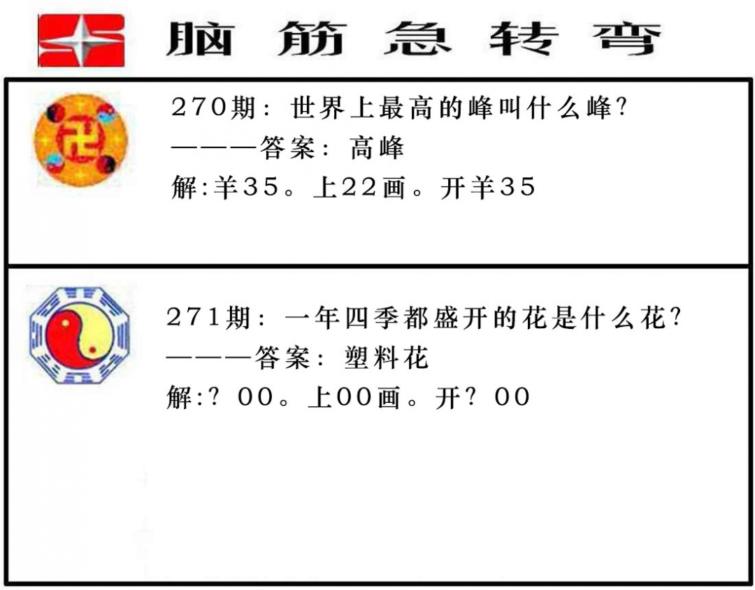 271期脑筋急转弯[图]