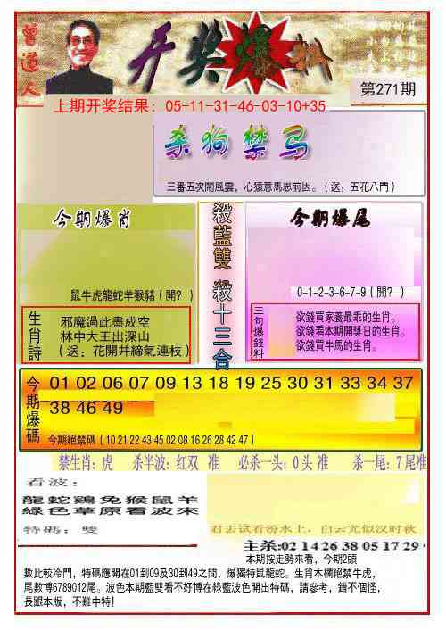 271期开奖爆料(新图推荐)[图]
