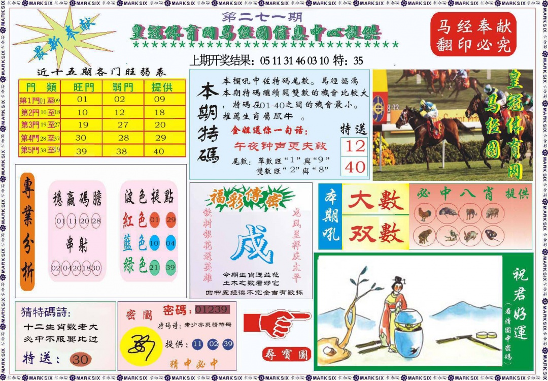 271期体育网马经图[图]