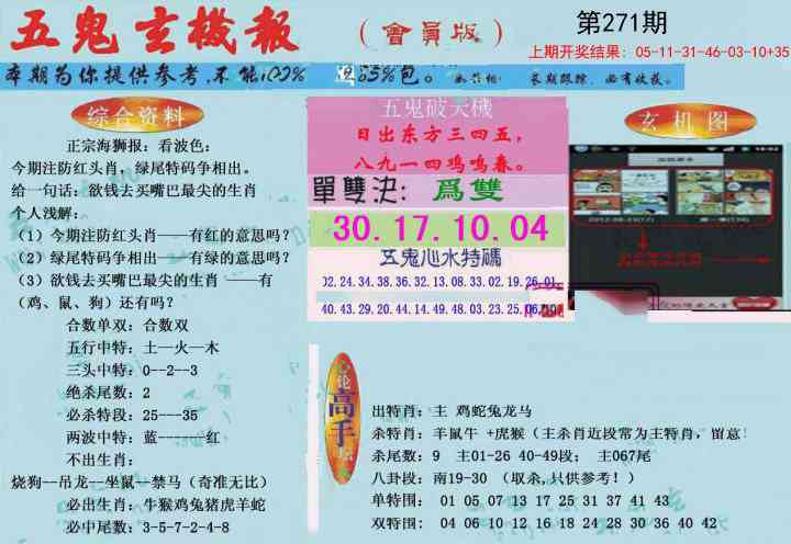 271期新五鬼玄机[图]