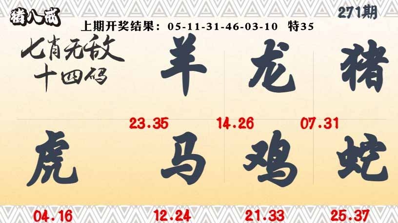 271期七肖无敌14码[图]