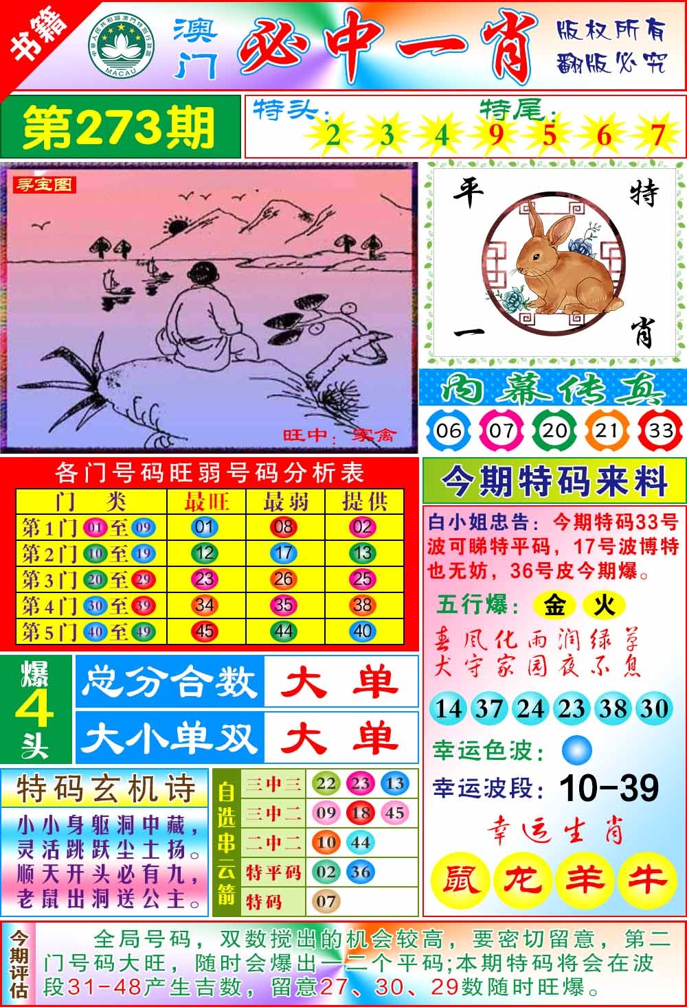 273期澳门玄机一特[图]