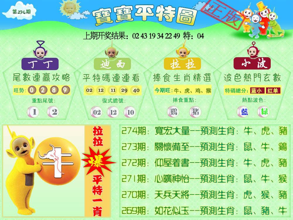 274期天线宝宝平特图[图]