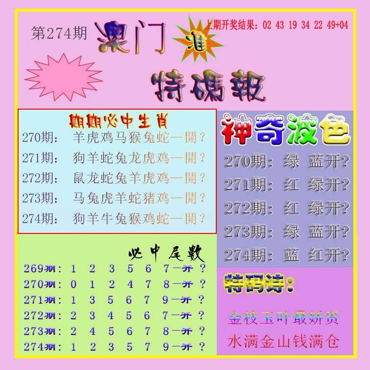 274期生财有道特码报[图]