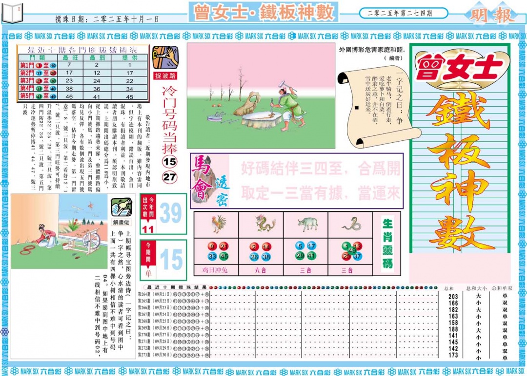 274期曾女士铁板神数A[图]